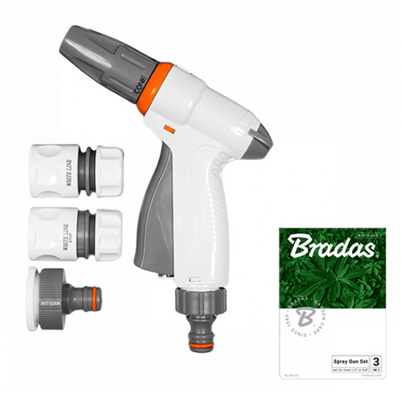 Sprühbrausen Set Bradas Sprühpistole Schnellkupplungen Bewässerungsset QUICK WHITE LINE WL-EN6TSET