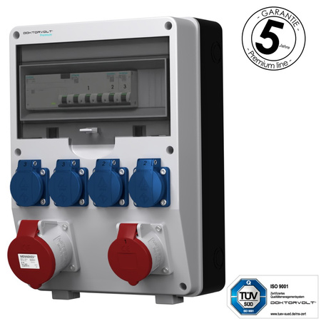 Stromverteiler pTD-S/FI 32A 16A 4x230V SIEMENS und MENNEKES Doktorvolt DV-4845-D