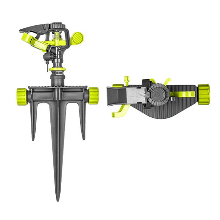 Impuls Kreisregner mit Erdspieß Sprinkler bis 539m² Rasensprenger Sektorenregner BRADAS LE-6105