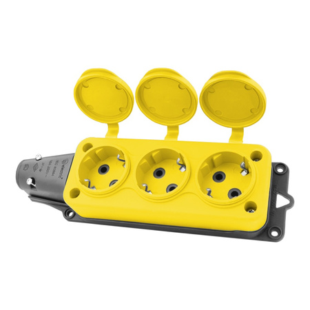 Steckdosenleiste Mehrfachsteckdose 3-fach Aussen Schuko gelb 3101-308-0700