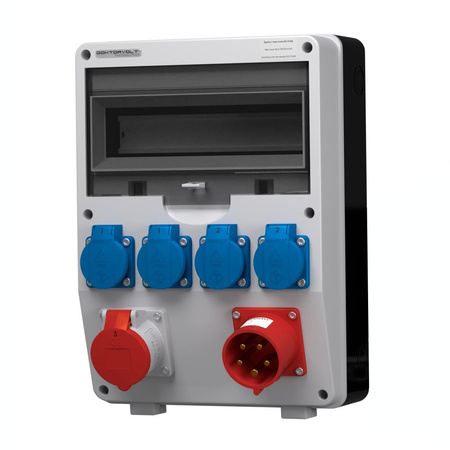 Stromverteiler TD 1x16A 4x230V mit 1x32A Anbaustecker Doktorvolt DV-2381-D