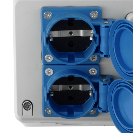 Stromverteiler 16A 2x230V CEE LS FI-Schalter Baustromverteiler Schuko Walther Werke 6920117