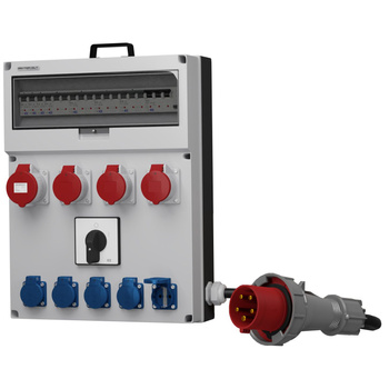 Stromverteiler GR-S/FI 1x32A 3x16A 5x230V Nockenschalter Kabel Doktorvolt® DV-0632-D