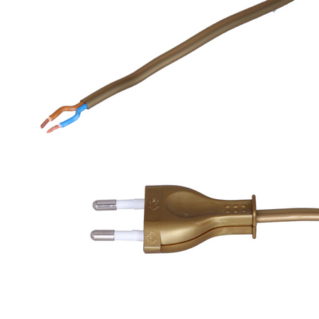 Anschlusskabel mit Schalter PWK-11 2m 2x0,75 mm² mit Flachstecker 250V 16A Gold W-99722