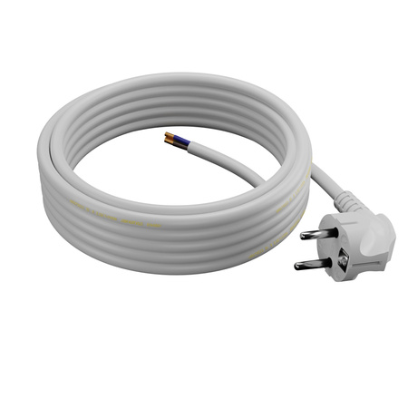 Anschlusskabel 5m mit Winkelstecker Uni-Schuko 250V 16A 3x1,5 mm² OMY PP-50 Weiß W-97185