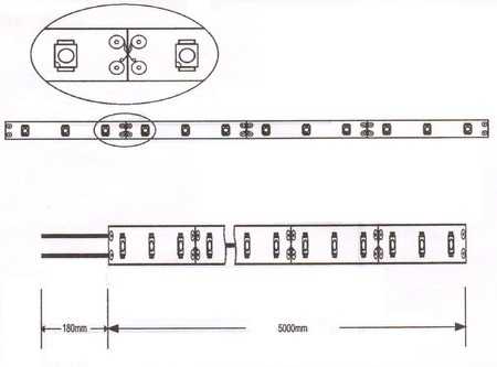 5m LED Band Streifen IP65 4,8W/m DC12V Leiste Strip Band ART 4201345