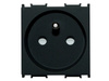 Steckdose Franz. 2+F 16A 250V 2 Module schwarz-matt Steckdose TEM PD12 Einsatz VM40SB-B