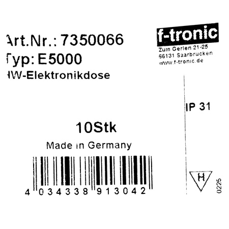 F-tronic Unterputzdose 1 Stück Elektronikdose winddicht Hohlwanddose 68 mm orange VDE 7350066