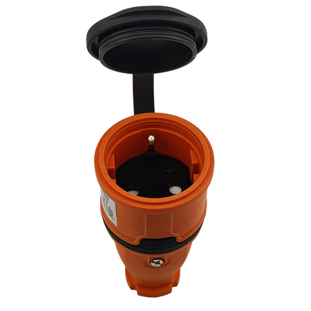 Gummikupplung 16A 230V 2P+E Steckdose Kupplung orange 3101-304-2300
