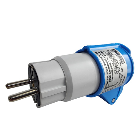 Marlanvil Camping Adapter mit Stecker Uni-Schuko 16A 250V auf 16A CEE Kupplung Stromadapter IP40 6.816.213