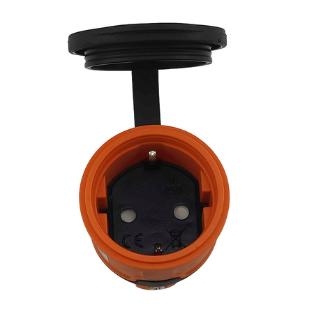 Gummikupplung 16A 230V 2P+E Steckdose Kupplung orange 3101-304-2300