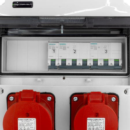 Baustromverteiler CEE 32A 16A 3x230V JUN-S  LS-Schalter Siemens Stromverteiler Wandverteiler Doktorvolt DV-5565-D