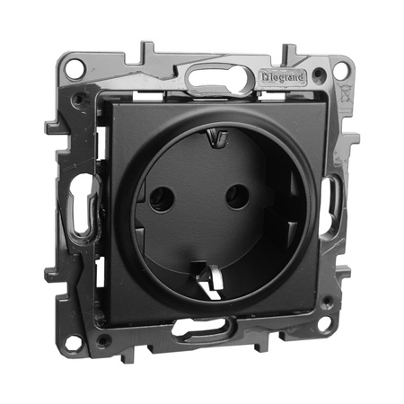 Steckdose 2P + E Schuko schwarz Niloe Step 863521