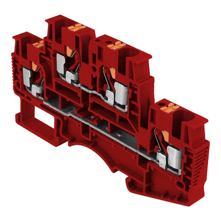 Reihenklemme 4mm2 4 Leiter Doppelstockklemme Etagenklemme Rot DSKK4-01P-16-00A(H)