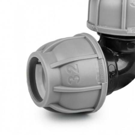 Klemmfitting Winkel 90° für PE Rohr 20mm PN10 BRADAS DSRA10K2020