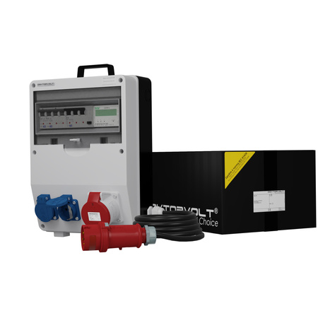 Stromverteiler TD-S/FI SKH 32A 2x230V Kabel Drehstromzähler MID Doktorvolt® DV-9870-D