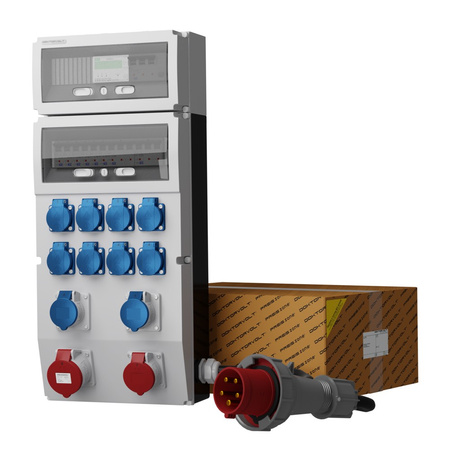 Stromverteiler eXT-S/FI SKH 32A 16A 2x Camp 230V 8x230V + MID Stromzähler & Kabel DV-2353-D