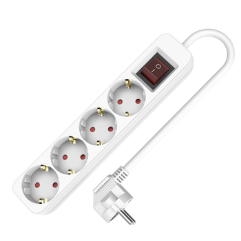 Steckdosenleiste 4-fach Schuko 5m mit Schalter 250V 16A W-102104