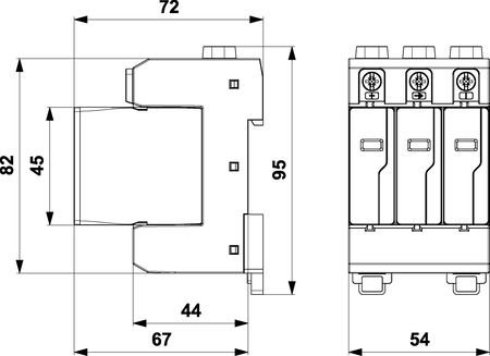 PV-Überspannungsableiter Typ 2 40kA SLP-PV1500 V/Y bis 1500V DC für Hutschiene Überspannungsschutz Blitzschutz Photovoltaik Varistortechnologie VDE A04304