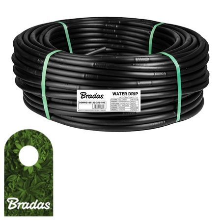 Tropfschlauch Perlschlauch schwarz Verlegerohr ⌀16,2mm 100m Tropferabstand 33cm WATER DRIP BRADAS DSWWD161130-250-100