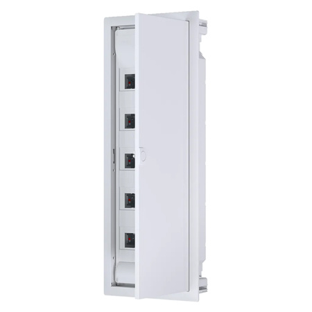 Verteilerschrank Unterputz Sicherunngskasten 5 Reihen 60 Modulen Verteilerkasten Kleinverteiler weiß Hager Volta 5x12 VU60NC