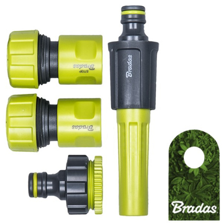 4-teiliges Sprühset Gartenschlauch Spritzdüse Schnellkupplung für Schlauch 3/4" LIME LINE BRADAS LE-05500-34K