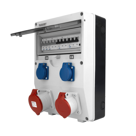 Baustromverteiler Walter-Kraft-S/FI 32A 16A 2x230 Schuko System Mennekes-Steckdosen KW-0010-D