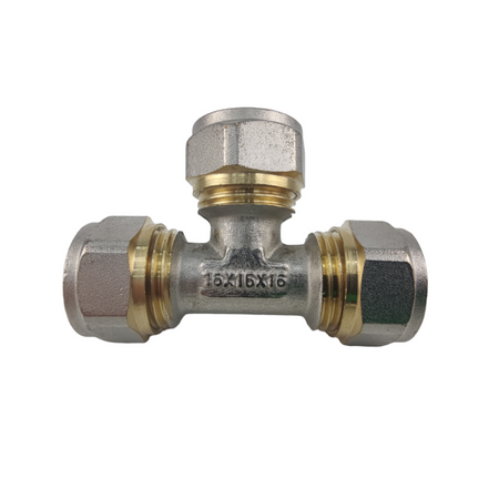 Installationsverbinder Klemmanschluss 16x16x16 Diamond dreifach für Mehrschichtrohre T-Stück FTN-009.16X16X16.T-3