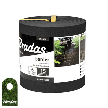 BORDER Rasenkante 6m x 15cm schwarz Bradas OBPBK06150