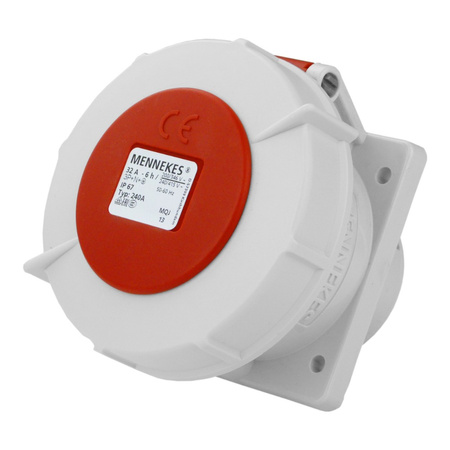 Mennekes CEE Einbausteckdose 32A 5p 400V IP67 gerade Typ Anbausteckdose 240A