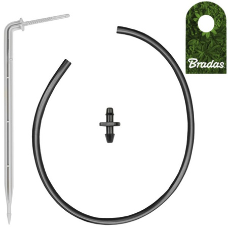 1-Fach Verteiler mit 50cm Mikroschlauch und Bogen Pfeiltropfer PREMIUM 2,2l/h Microbewässerung Bradas DSK-2212L