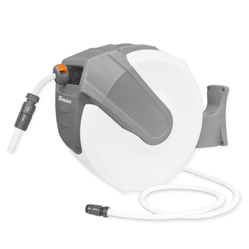 Automatischer Schlauchaufroller 35m 1/2" Schlauchbox Schlauchtrommel schwenkbar Wasserschlauchtrommel für Gartenschlauch mit Zubehör WHITE LINE BRADAS WL-W6B35