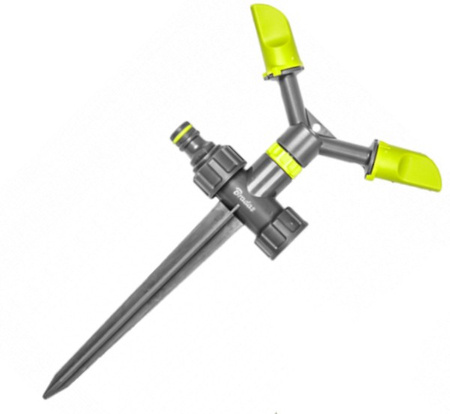 2-Arm Kreisregner mit Erdspieß Sprinkler bis 135m² Bewässerung Rasensprenger BRADAS LE-6101