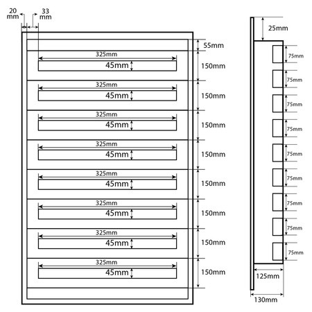 Doktorvolt Verteilerkasten Unterputz Sicherungskasten aus Metall 144 Module 8-reihig IP30 MP144/8/18