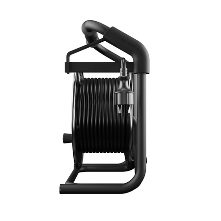 Kabeltrommel 20m HEAVY LINE 3x2,5mm Schwarz mit Metalltrommel 4x 230V-Steckdosen W-99437