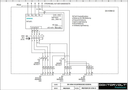 Stromverteiler pTD-S/FI 16A 2x230V 3P Zähler SIEMENS und MENNEKES Doktorvolt DV-4784-D