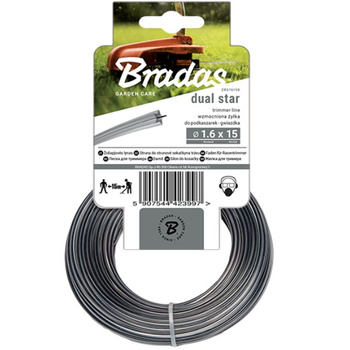 Verstärkter 4-kant Mähfaden RIPPER DUAL für Freischneider Motorsense Ersatzfaden 1,6mm 15m Bradas ZRG1615K