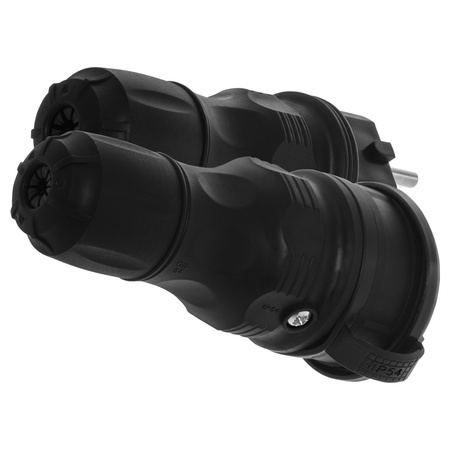 Anschlussset mit Stecker WT-54 und Kupplung GN-44 250V Schuko schwarz W-98861