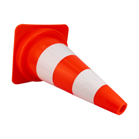 Verkehrsleitkegel 50cm Warnkegel U-23 weiches Verkehrshütchen reflektierender Verkehrskegel Pylone PVC Leitkegel Warnleitkegel Doktorvolt DV-5725