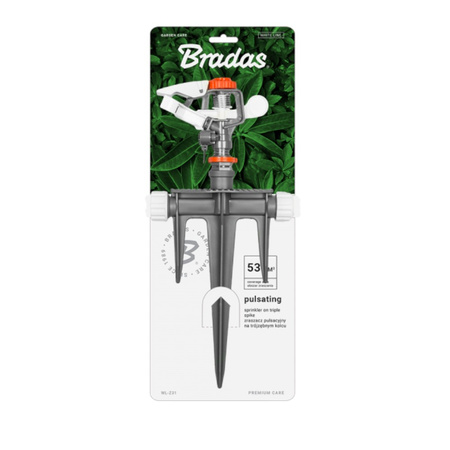 Kreisregner Impulregner 539m² mit Erdspieß Gartensprenger WHITE LINE BRADAS WL-Z31