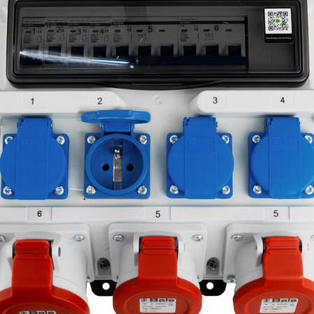 Baustromverteiler 2x16A 32A CEE 4x230V Mobilverteiler mit Griff und Kabel mit 32A CEE-Stecker Stromverteiler Doktorvolt DV-1420-F