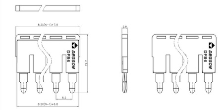 Einlegebrücke Steckbrücke Querverbinder 3-polig für Reihenklemme DS6 DGN DFB6-03P-11-00A(H)