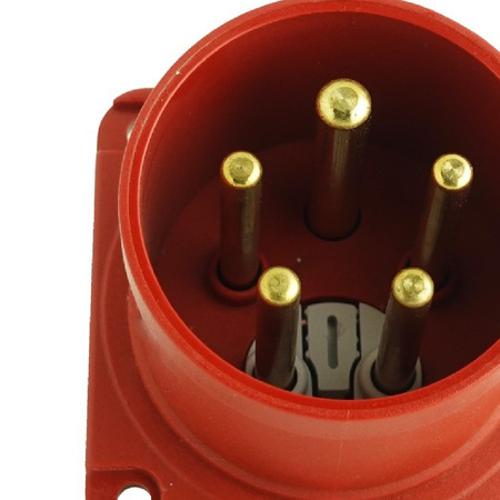 CEE Einbaustecker mit Phasenwender gerade 5P 32A 400V IP44 3107-354-1600