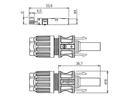 Solarsteckverbinder SL4 weiblich 4 - 6 mm2 Photovoltaik IS24241N