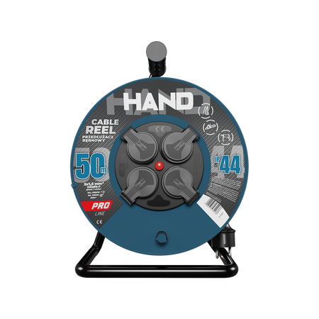 Kabeltrommel HAND PRO 50m 4x Steckdosen 230V IP44 H05RN-F 3x1,5 mm² W-96307