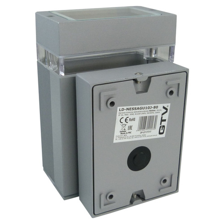 Fassadenleuchte GU10 IP54 grau Wandlampe Innen Außen Beleuchtung Nessa GTV LD-NESSAGU10J-80