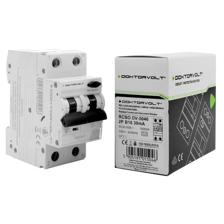FI/LS-Schalter B16 30mA typ A RCBO 10kA Leitungsschutzschalter Fi-Schalter Kombination Doktorvolt DV-5046