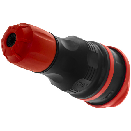 Tragbare zerlegbar Steckdose 230V Schuko IP44 mit Klappe Schwarz-Rot W-01148