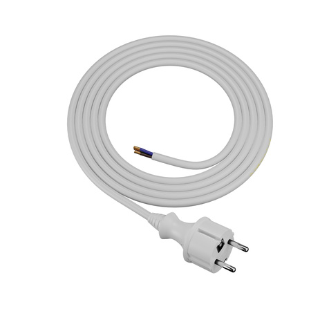 Anschlusskabel 2m IP44 mit geradem Stecker 250V 16A 3x1,5 mm² H05VV-F PP-40H Weiß W-98381