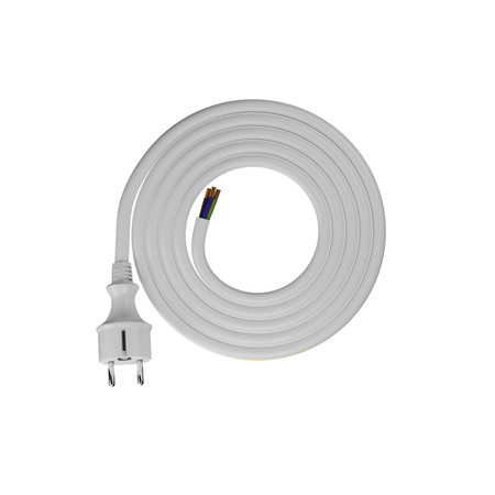 Anschlusskabel 1,5m IP44 mit geradem Stecker 250V 16A 3x2,5 mm² H05VV-F PP-40H Weiß W-98389